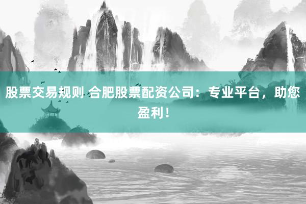 股票交易规则 合肥股票配资公司：专业平台，助您盈利！