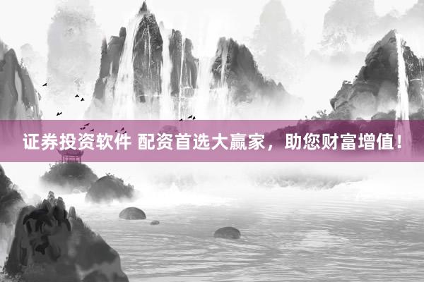 证券投资软件 配资首选大赢家，助您财富增值！