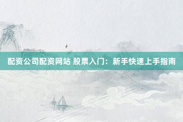 配资公司配资网站 股票入门：新手快速上手指南