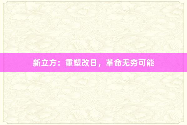 新立方：重塑改日，革命无穷可能