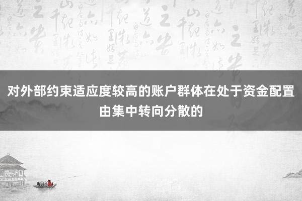 对外部约束适应度较高的账户群体在处于资金配置由集中转向分散的