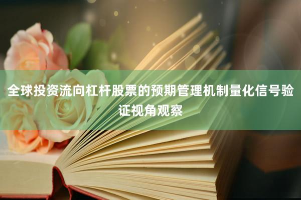全球投资流向杠杆股票的预期管理机制量化信号验证视角观察